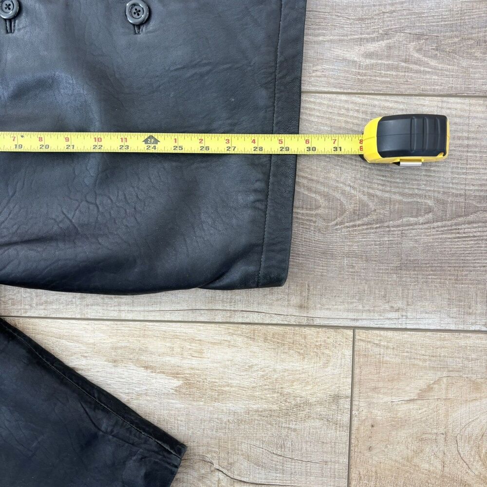 Vtg Womens Black Soft Leather Jacket Size L 90s Y2K Minimalist Soft Grunge Emo - Picture 15 of 16